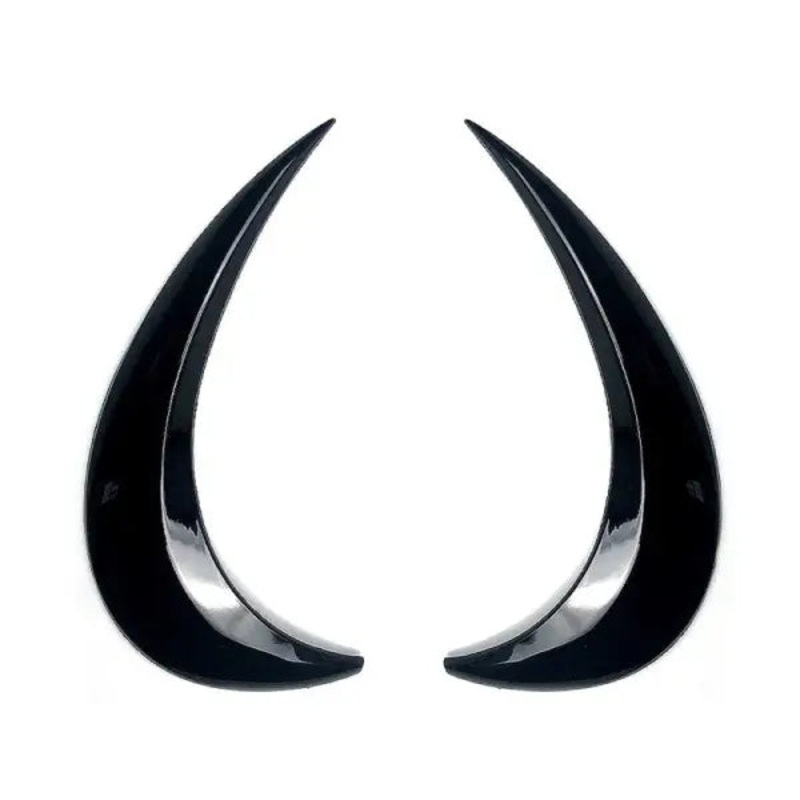 Car Craft Compatible With Volkswagen Beetle 2012-2018 Front Headlight Eyebrow Lip Splitter Skirts Flag Zst-139 Gb Glossy Black CC-4470