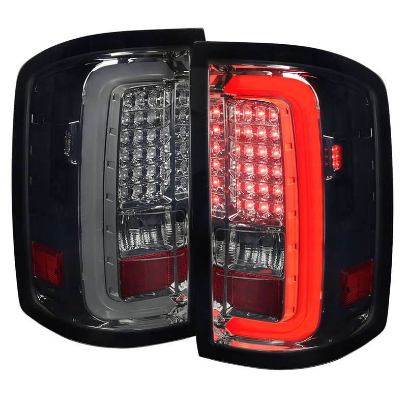 2014-2018 GMC Sierra 1500/2500HD/3500HD LED Tail Lights Chrome/Smoke Lens