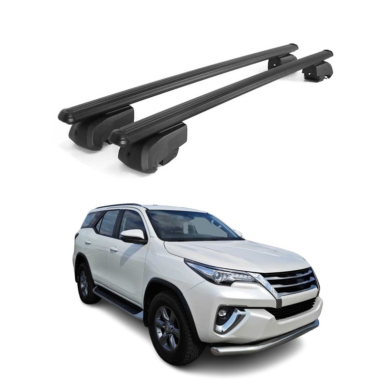 Black Roof Rail Rack Cross Bars 47 Aluminum Luggage Carrier