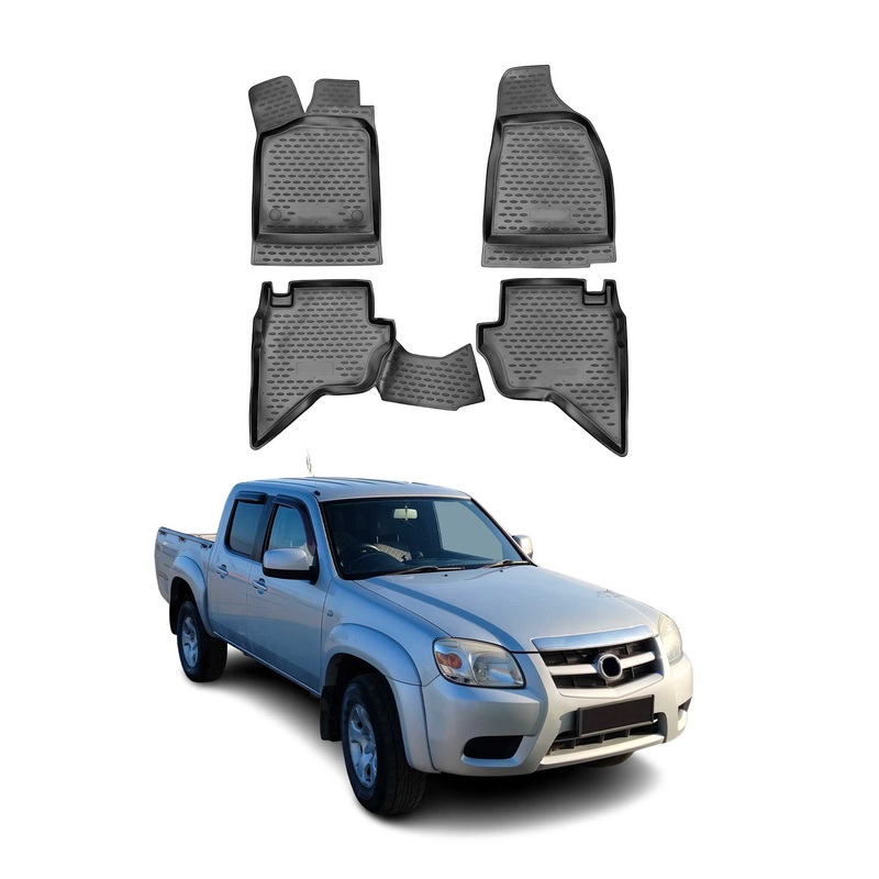 2006-2012 Ford Ranger Floor Mats Liners Full Set All Weather Black