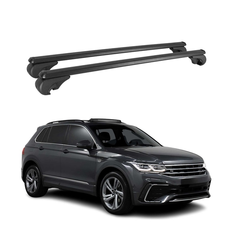 2017-2018 VW Tiguan Limited Roof Rack Cross Bars Black