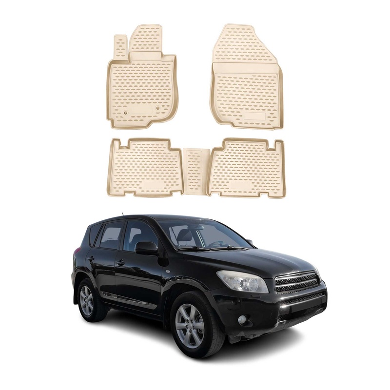 2006-2012 Toyota RAV4 Floor Mats Liners Full Set All Weather Beige
