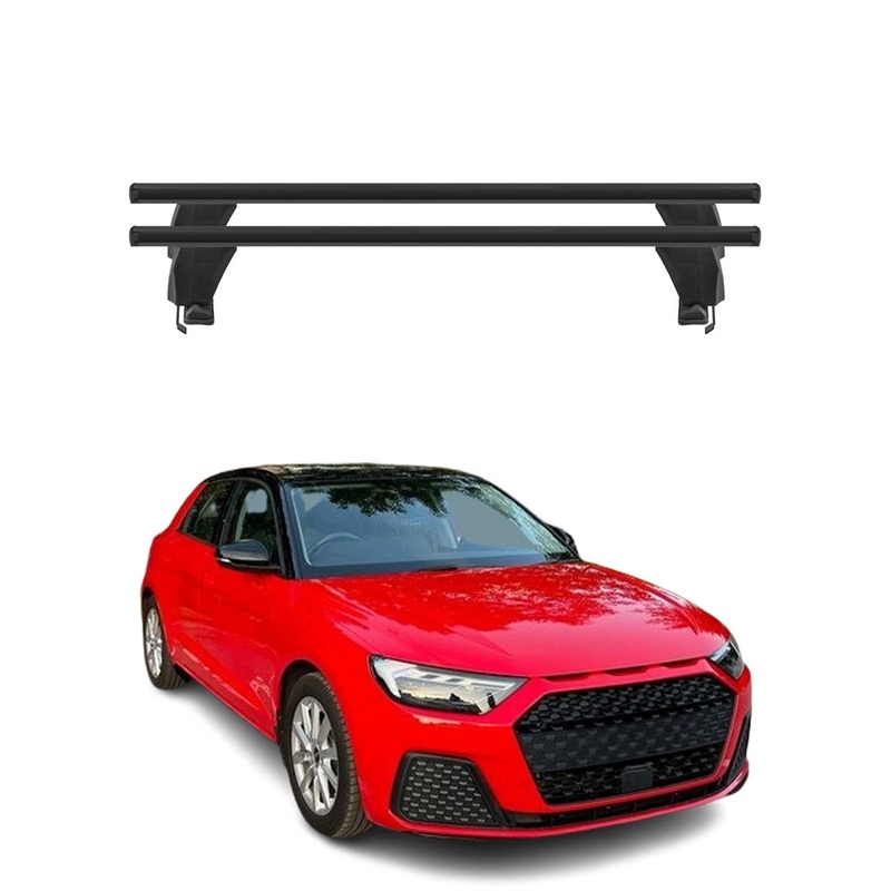 Top Roof Racks Cross Bars fits Audi A1 Sportback 2020-2024 Black Aluminium
