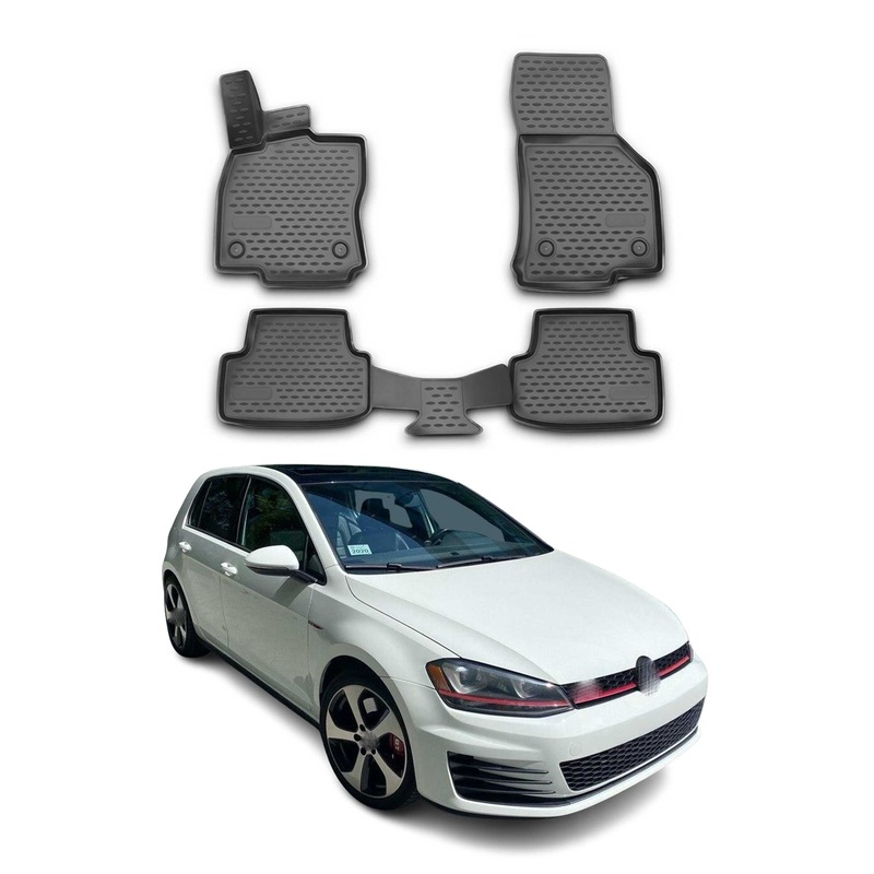 2019-2025 VW Jetta A7 Floor Mats Liners Full Set All Weather Black