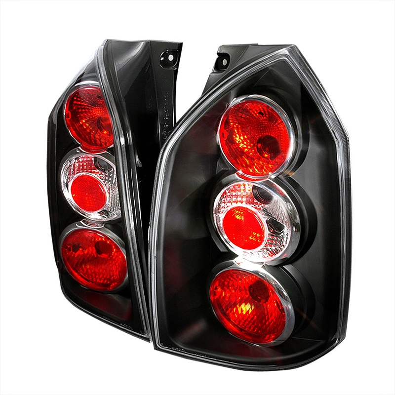 2004-2009 Hyundai Tucson Tail Lights Matte Black Housing/Clear Lens