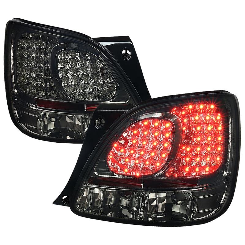 1998-2005 Lexus GS300/GS400/GS430 LED Tail Lights Chrome Housing/Smoke Lens