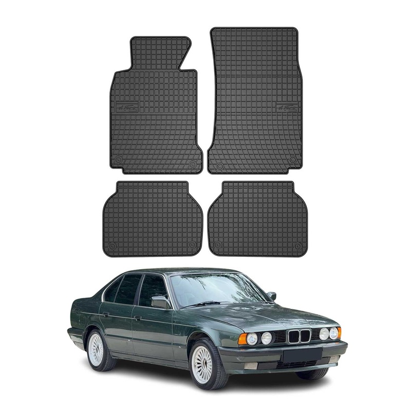 1997-2003 BMW 5 Series E39 Sedan Wagon Floor Mats Liners Full Set All Weather Rubber Black