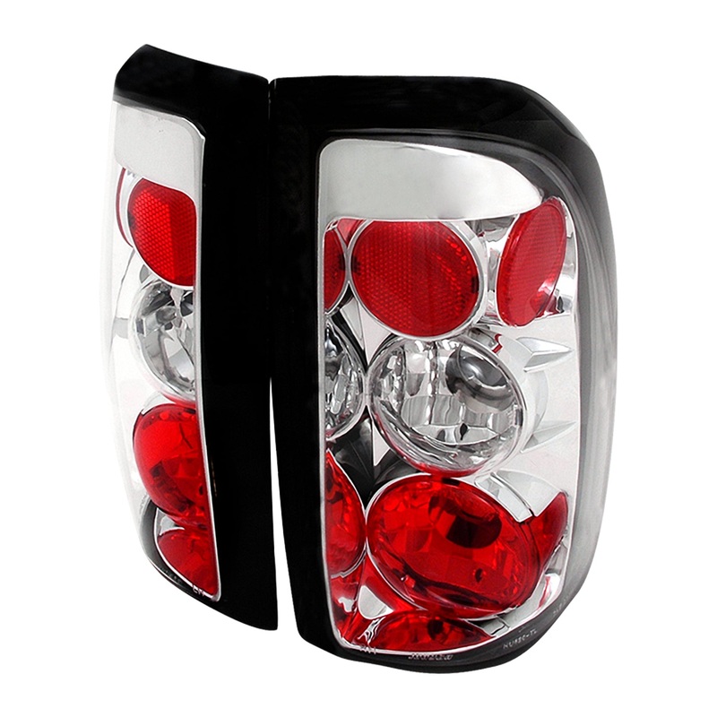 1997-2004 Dodge Dakota Tail Lights Chrome Housing/Clear Lens