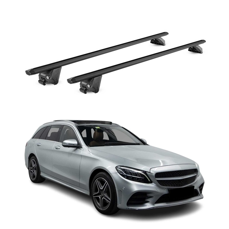 Roof Rack Cross Bars for Mercedes-Benz C Class S205 S206 2015-2024 Alu Black 2x