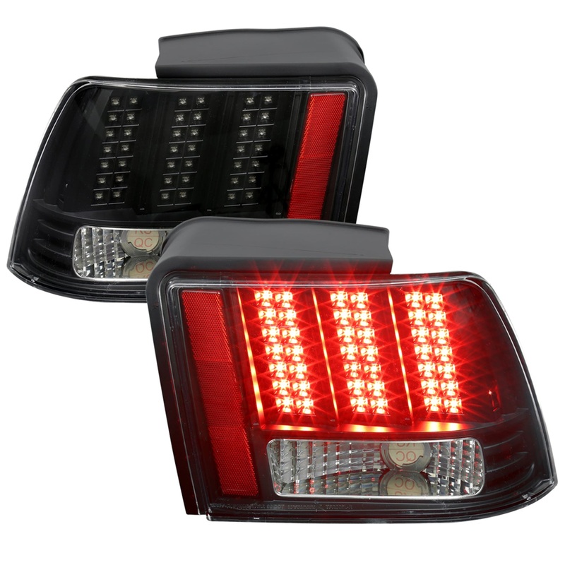 1999-2004 Ford Mustang Sequential LED Tail Lights – RS Matte Black/Clear Lens