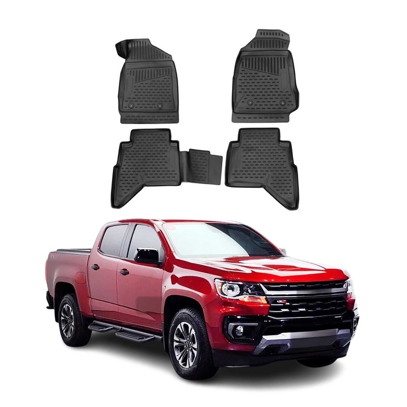 2015-2022 Chevrolet Colorado Crew Cab Floor Mats Liners Full Set All Weather Black