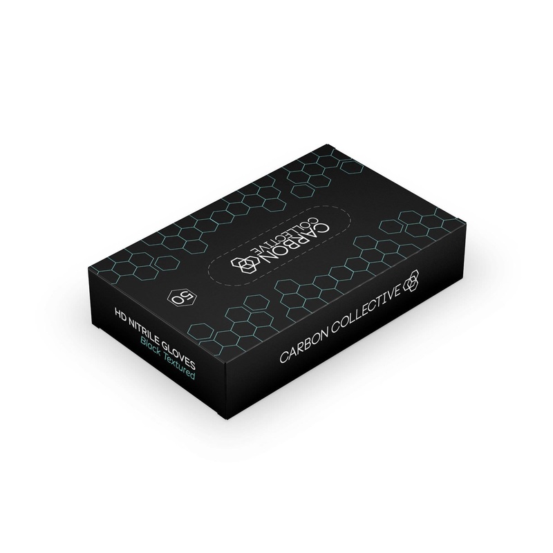 Carbon Collective HD Black Textured Nitrile Gloves
