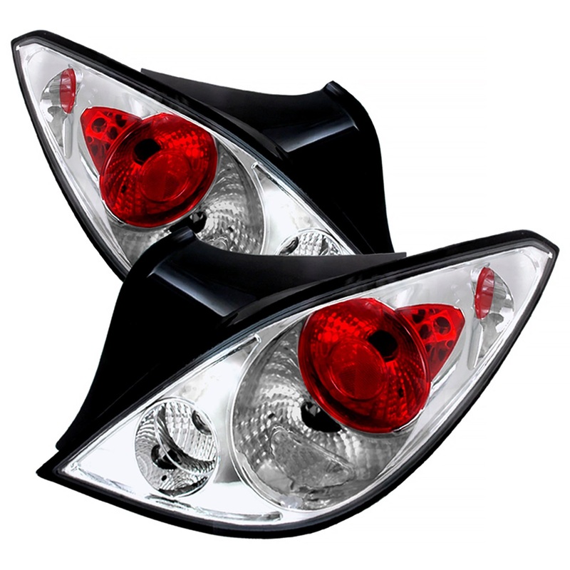 2005-2010 Pontiac G6 Coupe Tail Lights Chrome Housing/Clear Lens