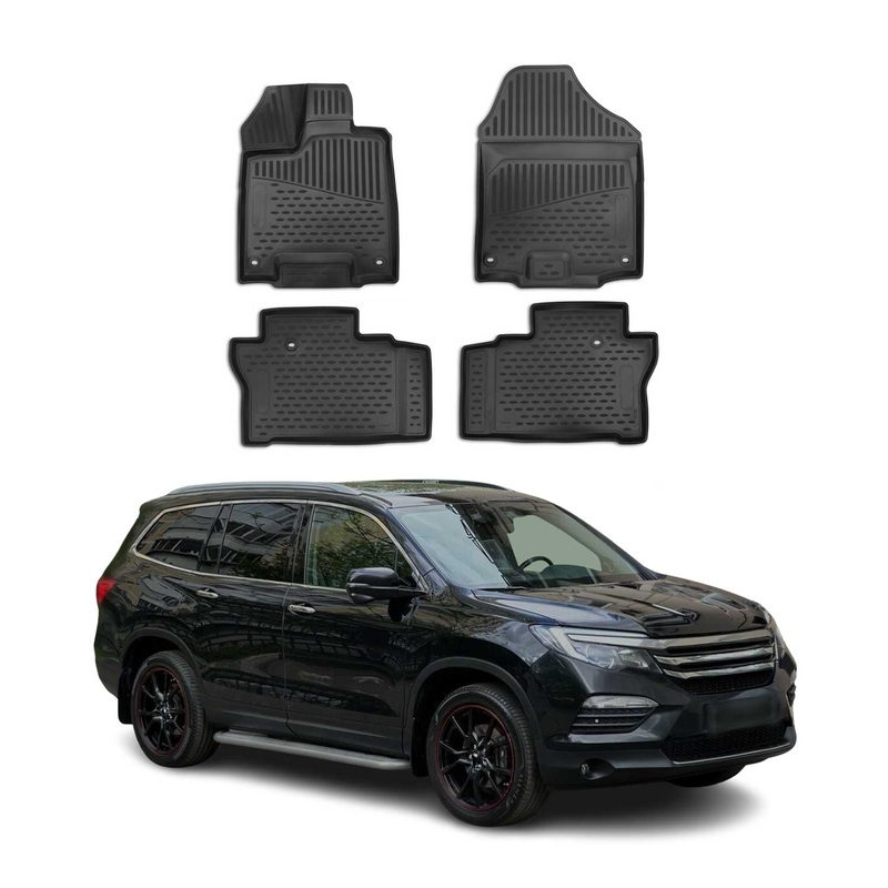 2019-2021 Honda Passport Floor Mats Liners Full Set All Weather Black
