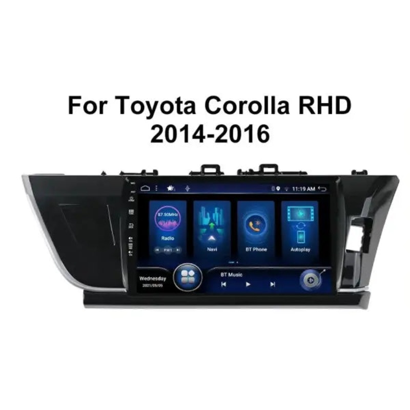 10 Android 12 Player for Toyota Corolla Altis RHD 2014/2015/2016 Carplay Car Head Unit Radio Stereo Multimedia GPS DVD 4G Wifi 4+64GB