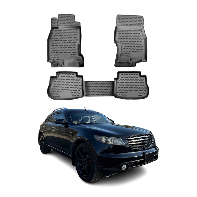 2003-2008 Infiniti FX35 Floor Mats Liners Full Set All Weather Black