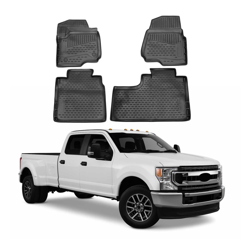 2017-2022 Ford F-450 Super Duty Crew Cab Floor Mats Liners Full Set All Weather