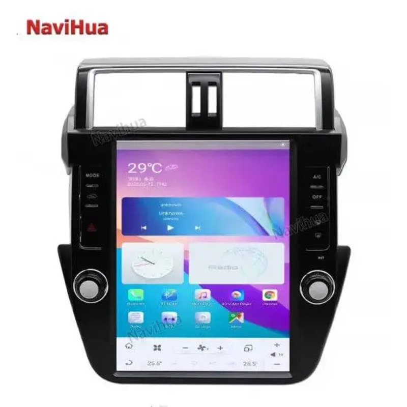 12.1 Inch Android 11 Car Multimedia Player Vertical Screen IPS Display with BT Connection for Toyota Prado 2014-2016