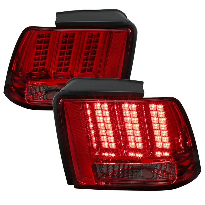 1999-2004 Ford Mustang Sequential LED Tail Lights – RS Chrome/Red Smoke Lens