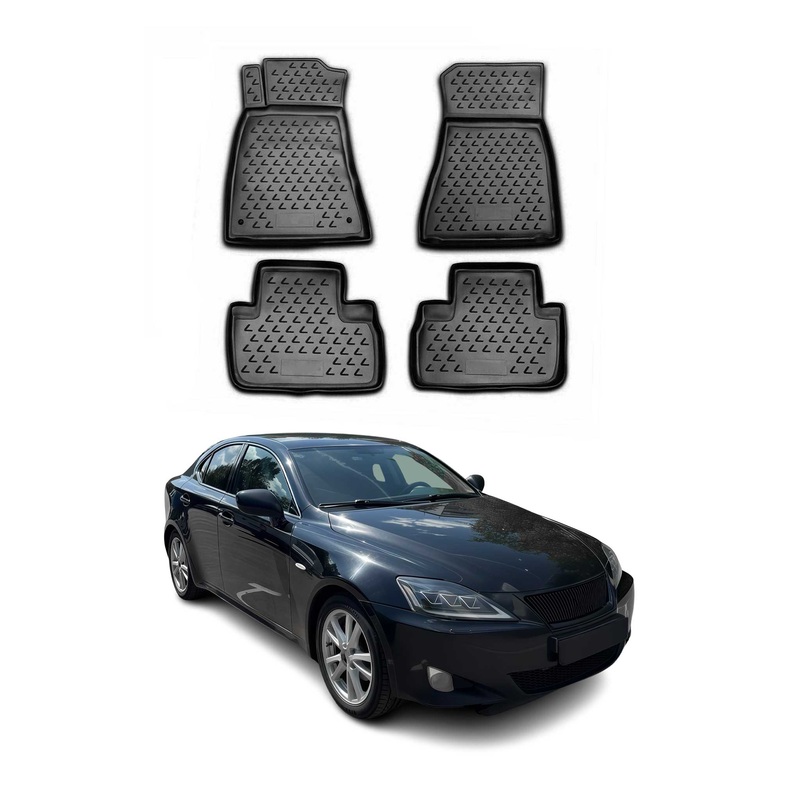 2006-2013 Lexus IS250 RWD Floor Mats Liners Full Set All Weather Black