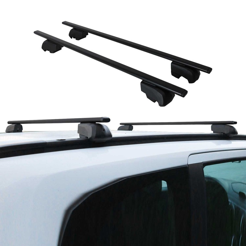 Roof Rack Flush Rail Cross Bars Carrier Anti-Theft Lockable 50 Black