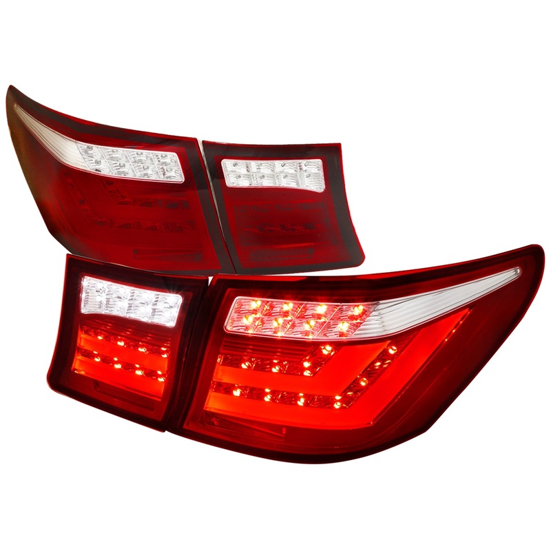 2007-2009 Lexus LS460 LED Tail Lights & Trunk Lights Chrome Housing/Red Lens