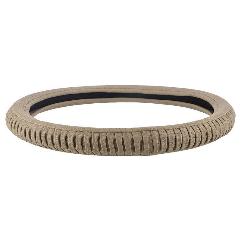 EleganceGrip Anti-Slip Car Steering Wheel Cover Compatible with Hyundai Santro Xing, (Beige)