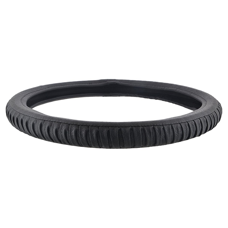 EleganceGrip Anti-Slip Car Steering Wheel Cover Compatible with Toyota Fortuner (2009-2015), (Black)
