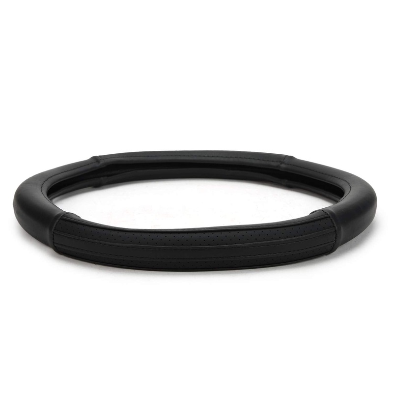 ExtraGrip2stripe Anti-Slip Car Steering Wheel Cover Compatible with Tata Indigo ECS, (Black)