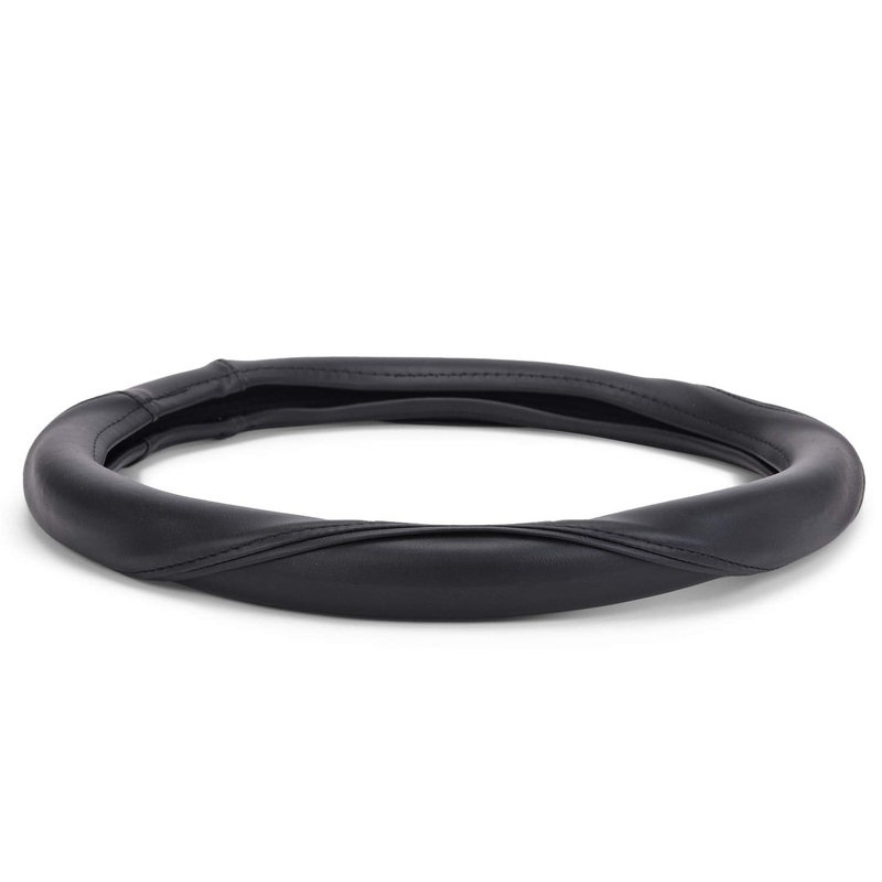 ExtraGripWave Anti-Slip Car Steering Wheel Cover Compatible with Mahindra Nuvo Sport, (Black)