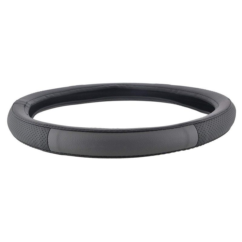 ExtraPGrip Anti-Slip Car Steering Wheel Cover Compatible with Maruti Suzuki Swift Dzire (2013-2016), (Black/Grey)