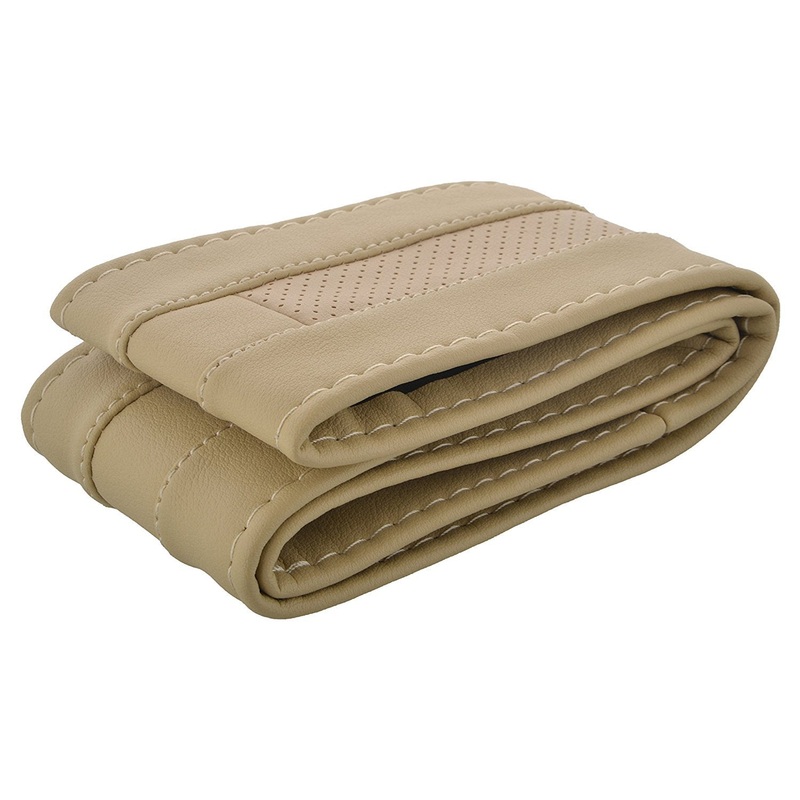 Stitchable Car Steering Cover Compatible with Renault Kwid, (Beige)