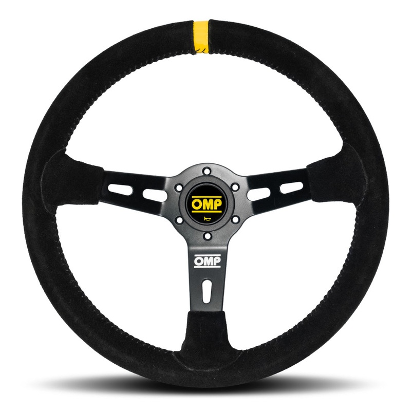 OMP RS Steering Wheel – Black Suede Black Spokes 350mm