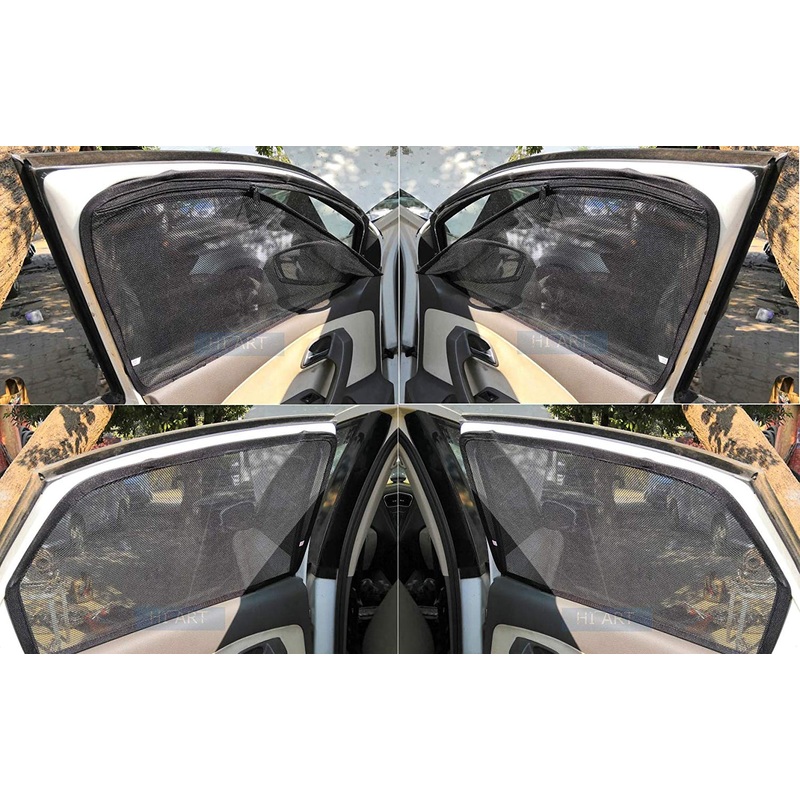 Magnetic Side Window Zipper Sun Shade Compatible with Maruti Suzuki Swift (2018-2020), Set of 4