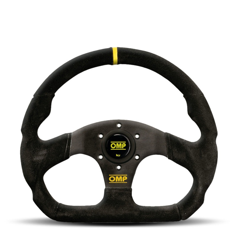 OMP Super Quadro Steering Wheel – Black Suede Black Spokes 330mm