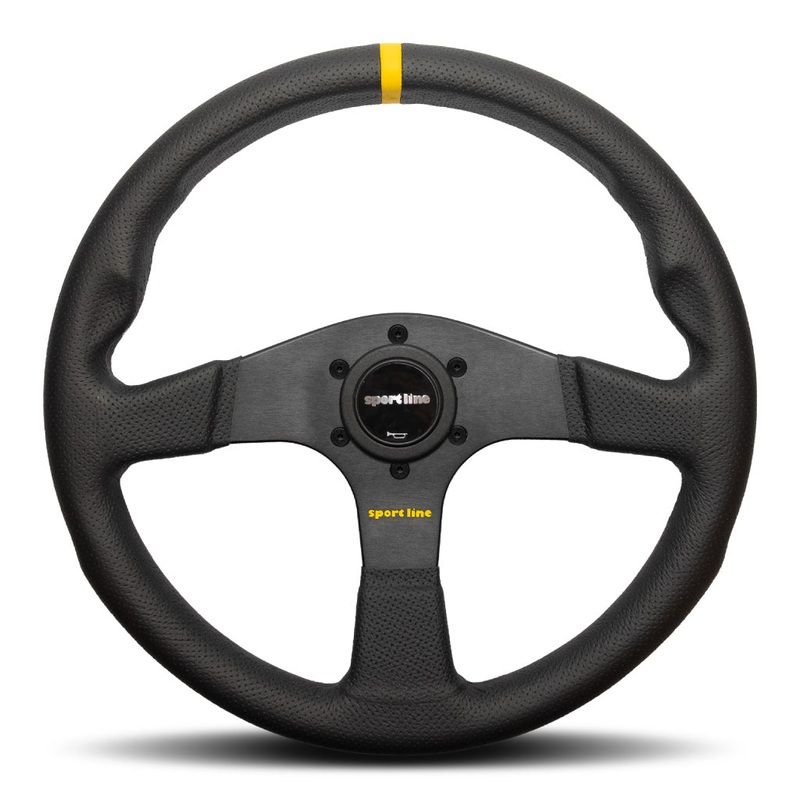 Sport Line Imola Steering Wheel – Black Air Leather Black Spokes 350mm