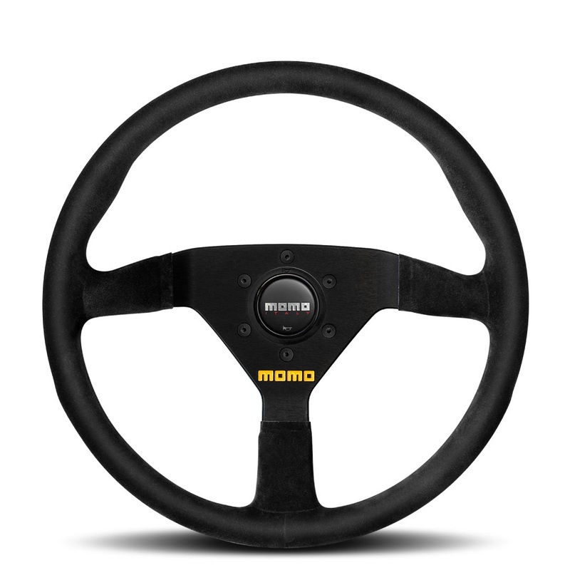 MOMO Mod. 78 Veloce Steering Wheel – Black Suede Black Spokes 320mm – NOS