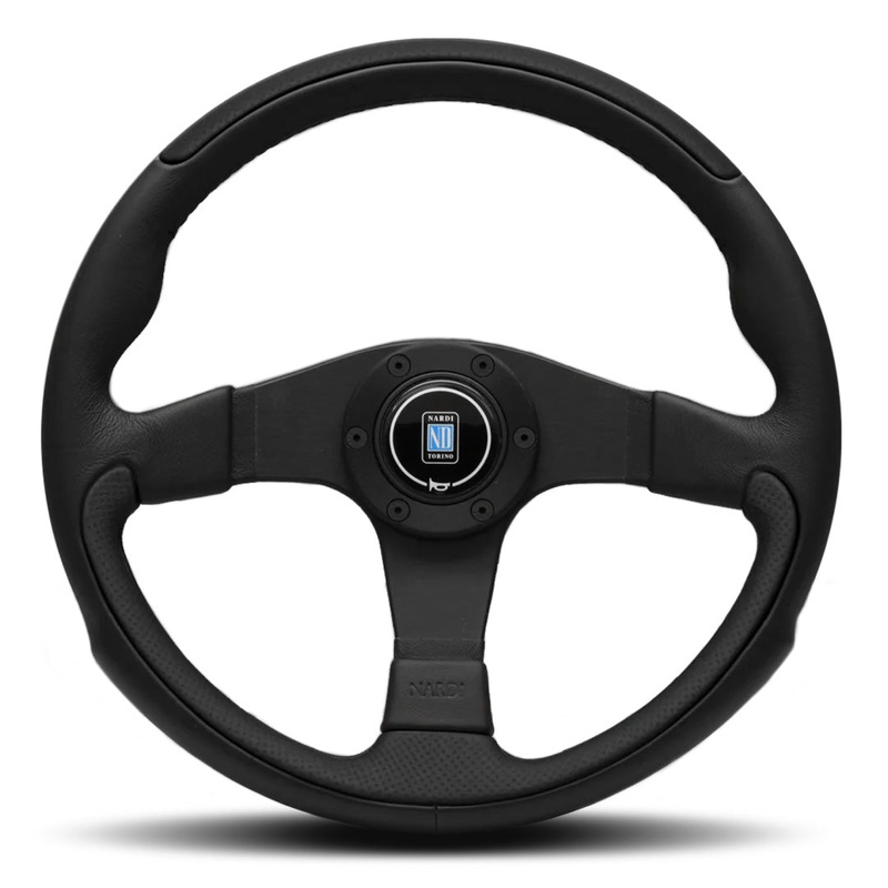 Nardi Leader Steering Wheel – Black Leather Black Spokes 350mm