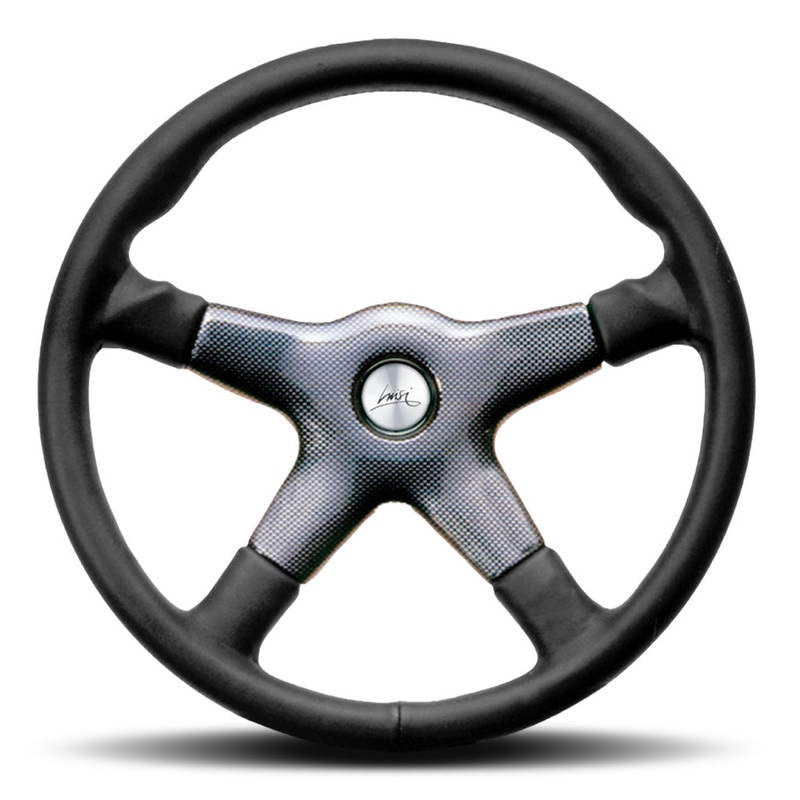 Luisi Giba 4 Elegant Steering Wheel – Black Leather With Carbon Look Centre Cover 365mm