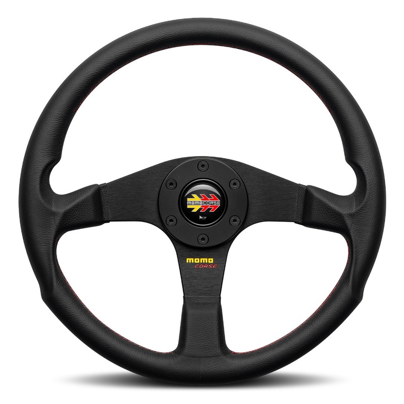 MOMO Corse 2.0 Steering Wheel – Black Leather Black Spokes 350mm