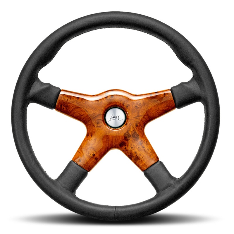Luisi Giba 4 Prestige Steering Wheel – Black Leather With Briar Look Centre Cover 365mm