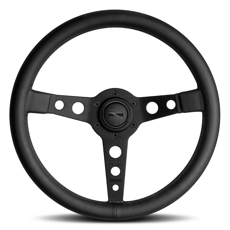 MOMO Prototipo Black Edition Steering Wheel – Black Leather Black Spokes 350mm