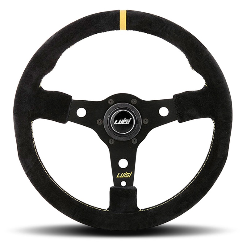 Luisi Racing Corsa Steering Wheel – Black Shammy Leather Black Spokes 350mm