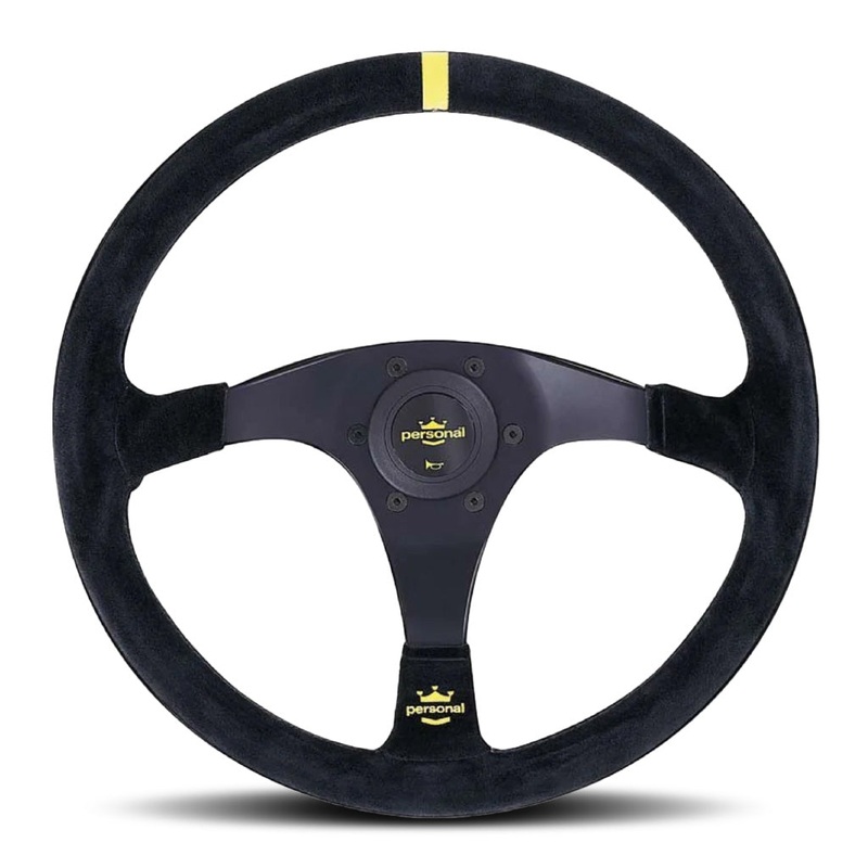 Personal Trophy Steering Wheel – Black Suede Black Spokes 350mm