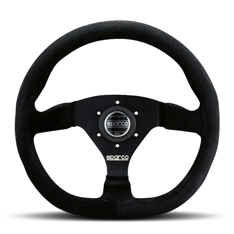 Sparco L360 Steering Wheel – Black Suede Black Spokes 330mm