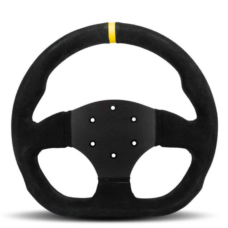 Sport Line Competition Steering Wheel – Black Suede Black Spokes 300mm