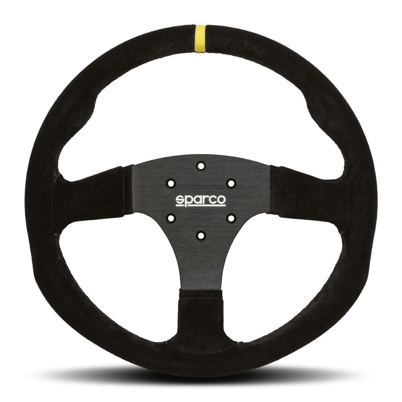 Sparco R350 Steering Wheel – Black Suede Black Spokes 350mm