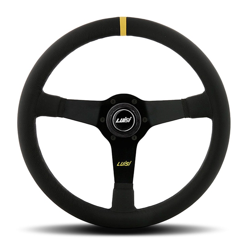 Luisi Mirage Corsa Steering Wheel – Black Leather Black Spokes 350mm