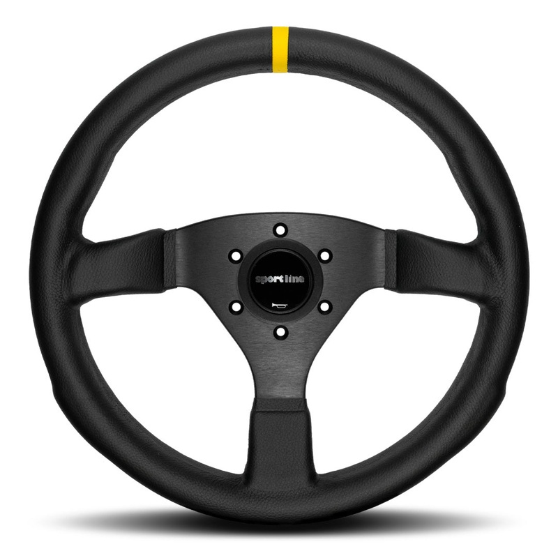 Sport Line Racing Sportivo 32A Steering Wheel – Black Leather Black Spokes 320mm