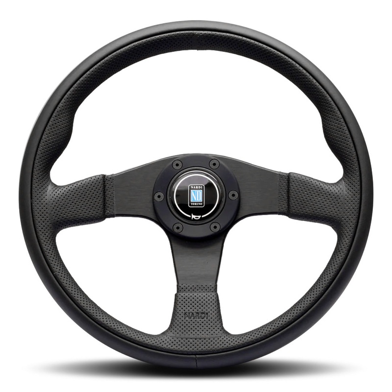 Nardi Twin Line Steering Wheel – Black Leather Black Spokes 350mm